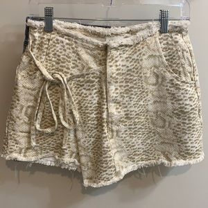 Frayed wrap skort